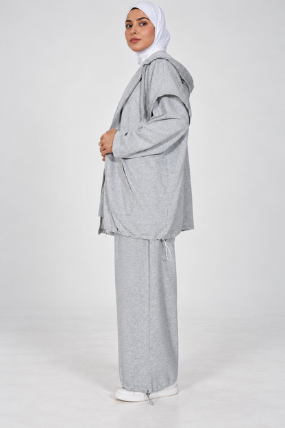 Ensemble Nayla gris chiné - vue de profil