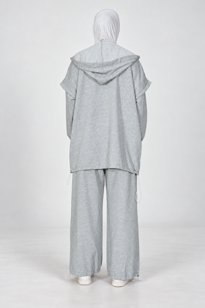 Ensemble Nayla gris chiné - vue de dos